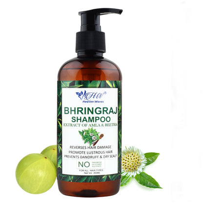 Heaven Waves Bhringraj Shampoo with Amla & Reetha Extract (300ml)