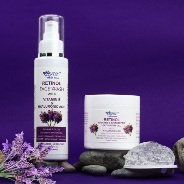 Retinol face wash and retinol face gel