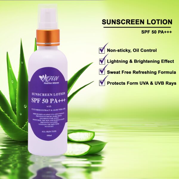 Sunscreen lotion with spf 50 and pa+++ benefits